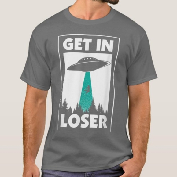 Port and Company Other - B2G1 Men's "Get In Loser" Alien Abduction Gray Tee